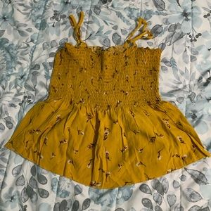 Yellow Floral Cute Top